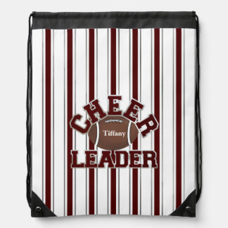 Cheerleader's Maroon and White Drawstring Backpack