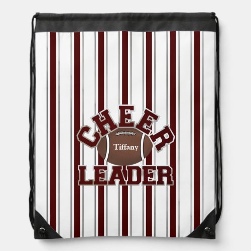 Cheerleaders Maroon and White Drawstring Backpack