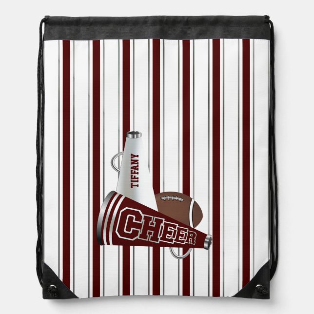 Cheerleader's Megaphone Custom Drawstring Backpack (Front)