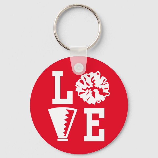 Cheerleaders, Red Love Cheerleading Keychain (Front)