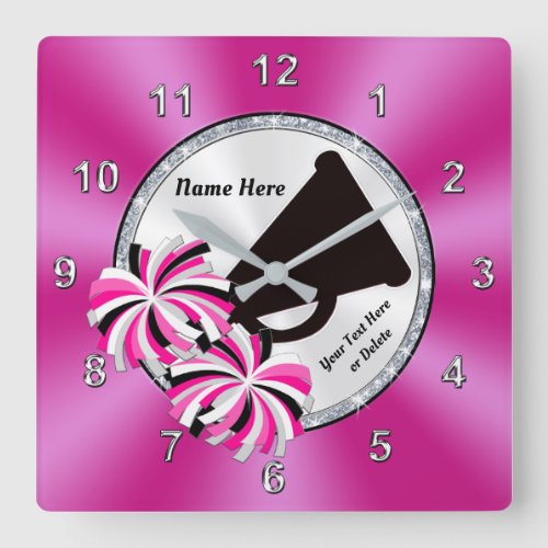 Cheerleading Bedroom Ideas Pink Cheer Wall Clocks