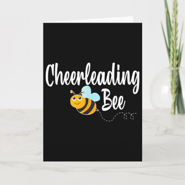 Cheerleading Bee Cheerleader Funny Bumblebee  Card (Front)