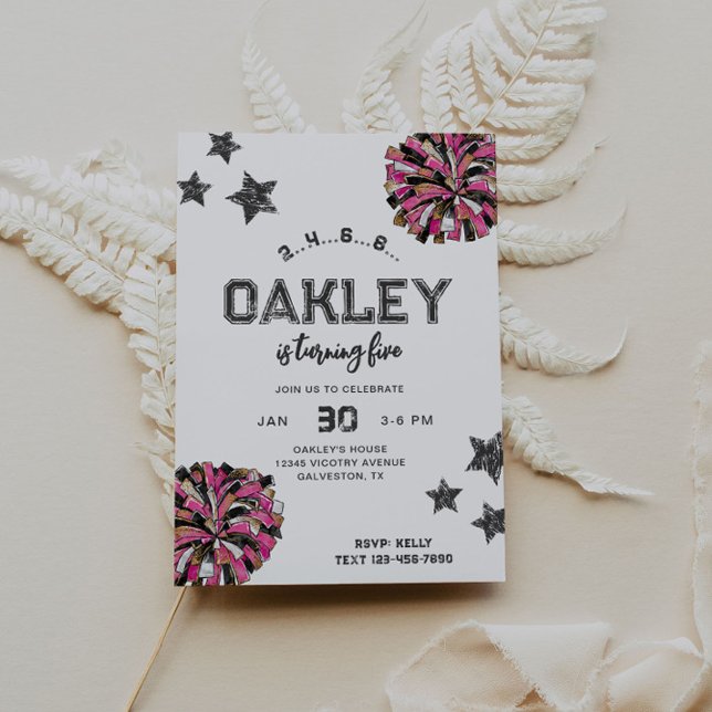Cheerleading Birthday Invitations | Cheer Party (Creator Uploaded)
