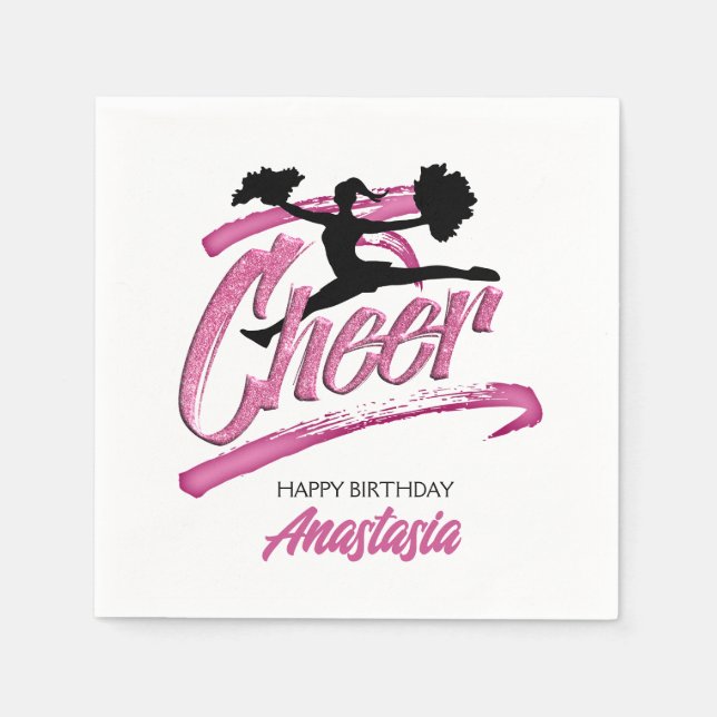 Cheerleading Birthday Napkins (Front)