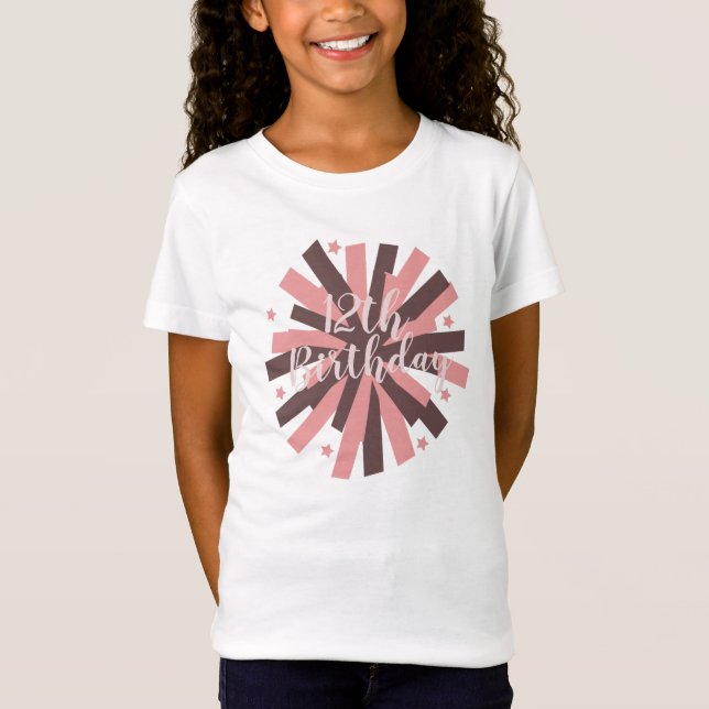 Cheerleading Birthday Party Pom Pom Pink Neutral T-Shirt (Front)
