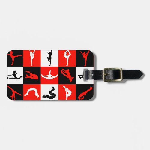 Cheerleading Block Luggage Tag in Red