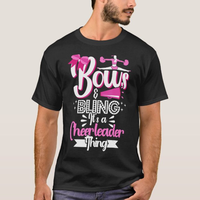 Cheerleading Bows & Bling It's A Cheerleader Thing T-Shirt (Front)