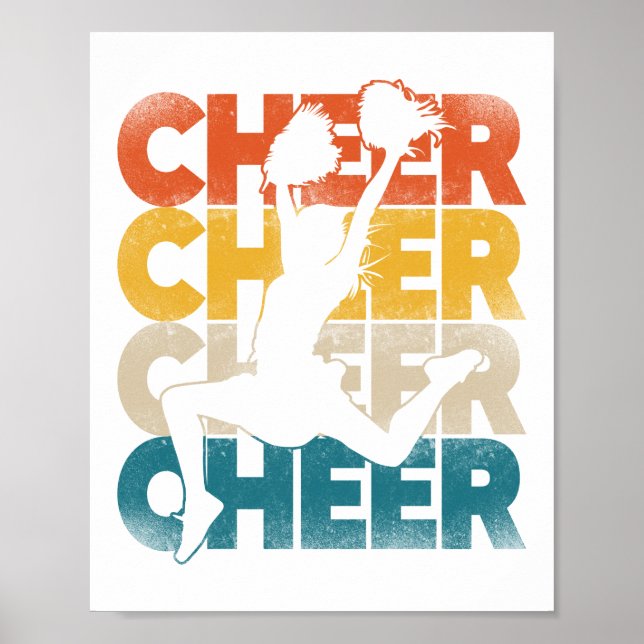 Cheerleading Cheer Cheer Retro Vintage Poster (Front)