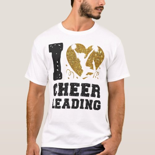 Cheerleading Cheer I Love Cheerleading Heart T_Shirt