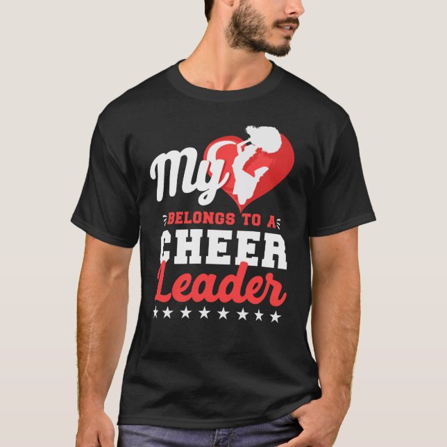 Cheerleading Cheer My Heart Belongs To A T-Shirt (Front)