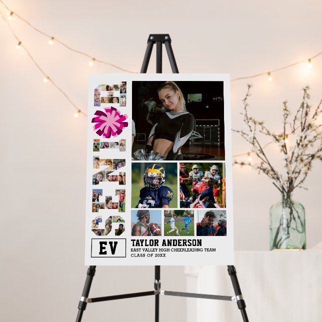 Cheerleading Cheer Team Senior Photo Collage Foam Board (In Situ (Stand))