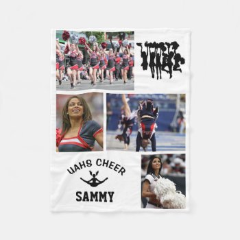 Cheerleading Class Of 2023 4 Photo School Name Fleece Blanket by 4aapjes at Zazzle