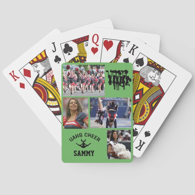 Cheerleading Class Of Photo School Name Poker Cards (Back)