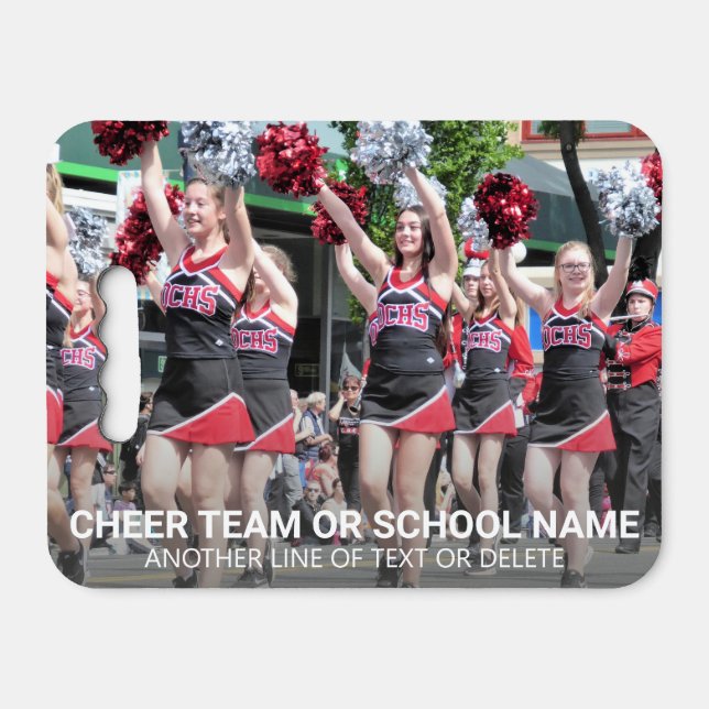 Cheerleading Club Photo And Name Personalized Seat Cushion (Front Horizontal)