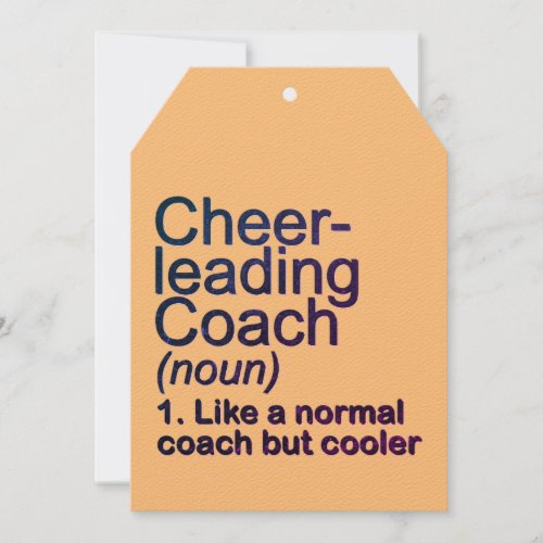 Cheerleading Coach Definition Cheerleader Gifts Thank You Card