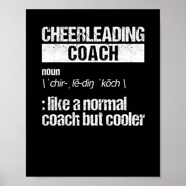 Cheerleading Coach Definition Cheerleader Trainer Poster (Front)
