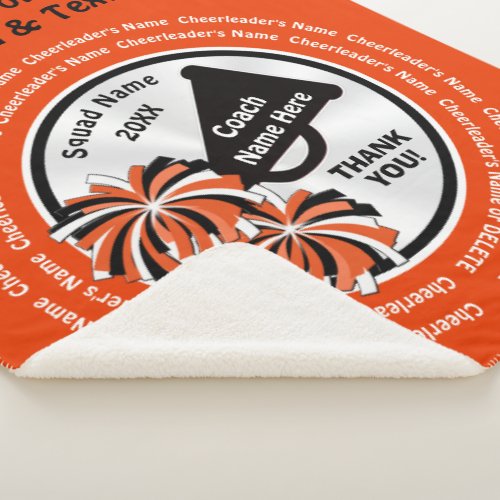 Cheerleading Coach Gift Ideas Orange Black White Sherpa Blanket