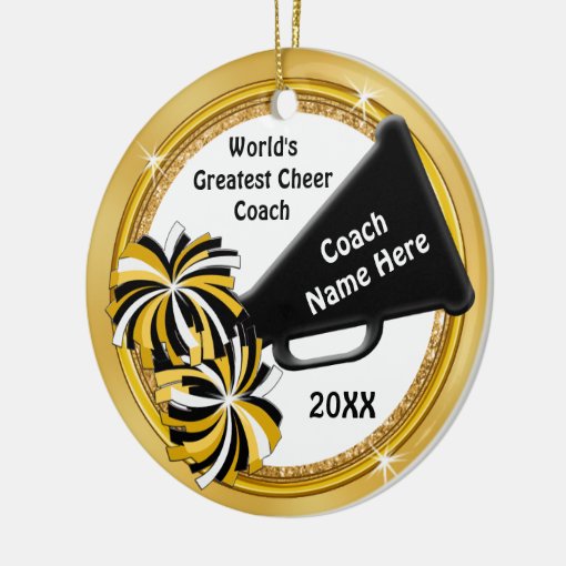 Cheerleading Coach Gift Ideas, Personalized Ceramic Ornament | Zazzle