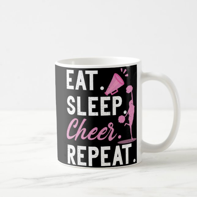 Cheerleading Dance Cheerleader Girls Eat Sleep Che Coffee Mug (Right)