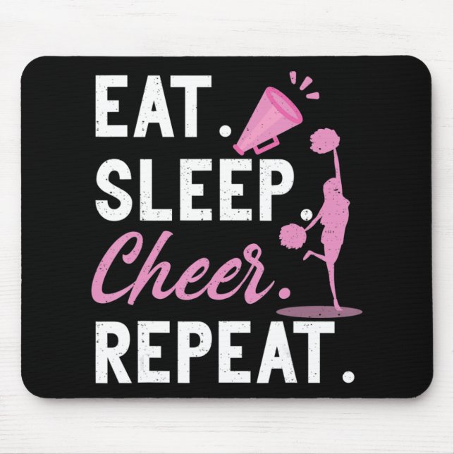 Cheerleading Dance Cheerleader Girls Eat Sleep Che Mouse Pad (Front)