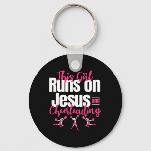 Cheerleading Faith Christian Jesus Religious Cheer Keychain