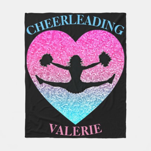 Cheerleading Fleece Blanket with Her Name