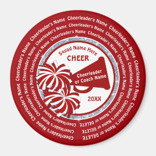 Cheerleading Gifts in BULK, Red and White or Buy 1 Magnet