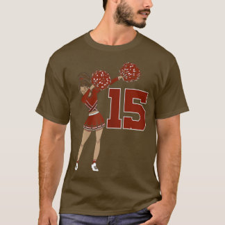 Cheerleading Girl Cute Birthday Cheer Cheerleader  T-Shirt