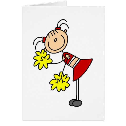 Cheerleading Girl Stick Figure Card (Front)
