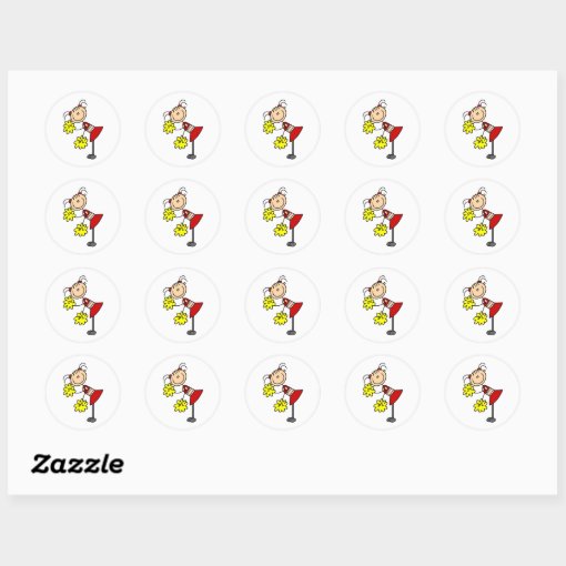 Cheerleading Girl Stick Figure Sticker | Zazzle