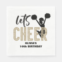 Cheerleading Gold and Black Cheer Birthday