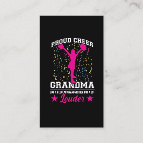 Cheerleading Grandma Family Support Cheerleader Business Card