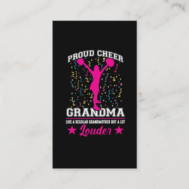 Cheerleading Grandma Family Support Cheerleader Business Card (Front)