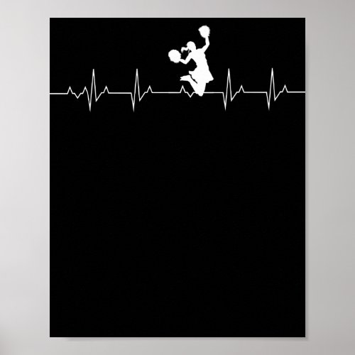 Cheerleading Heartbeat Funny TShirt Poster