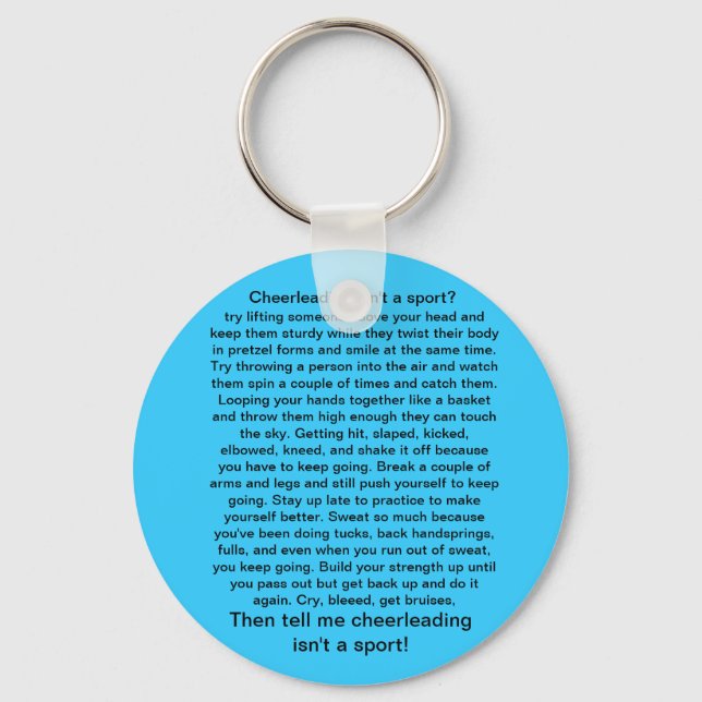 Cheerleading is a sport keychain (Front)
