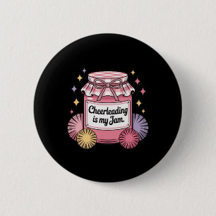 Cheerleading Is My Jam Vintage Jar Button