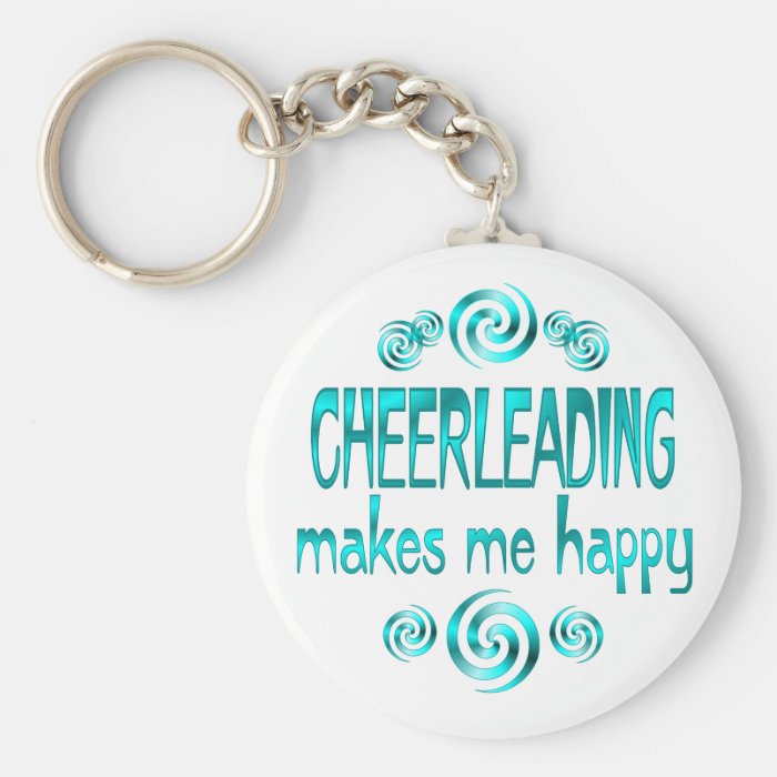 Cheerleading Makes Me Happy Keychains