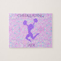Cheerleading pastel puzzle with personalized name