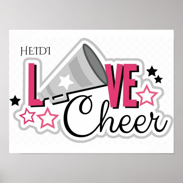 Cheerleading personalized pink poster. poster (Front)