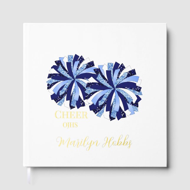 Cheerleading Pom Poms Personalized Foil Scrapbook (Front)