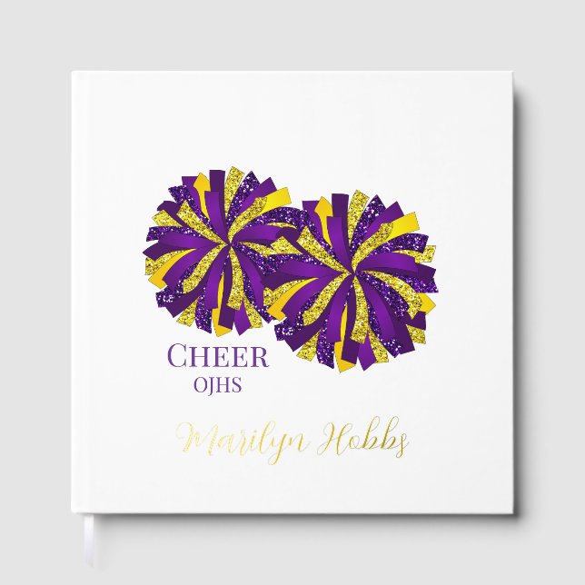 Cheerleading Pom Poms Personalized Foil Scrapbook (Front)