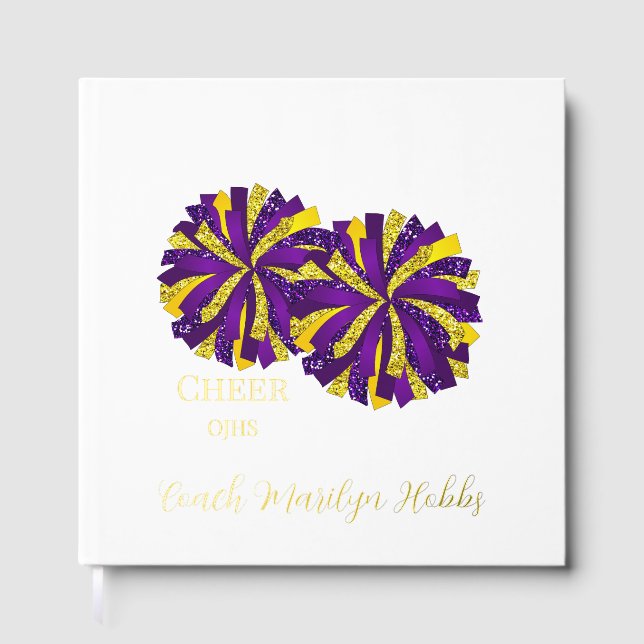 Cheerleading Pom Poms Personalized Foil Scrapbook Foil Guest Book (Front)