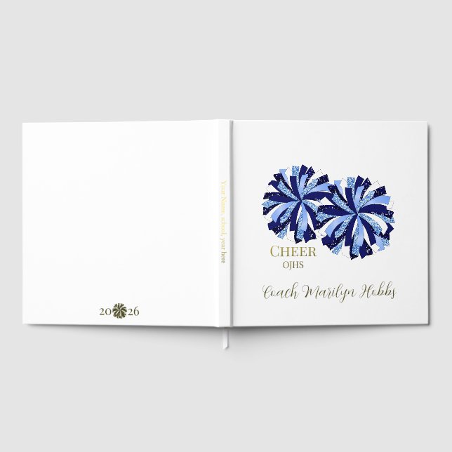 Cheerleading Pom Poms Personalized Foil Scrapbook Foil Guest Book (Full)