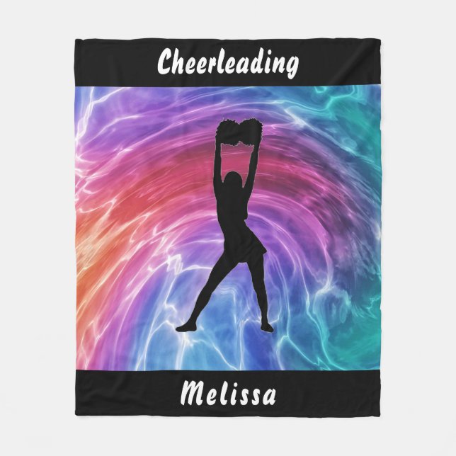 Cheerleading Rainbow Waves Fleece Blanket (Front)