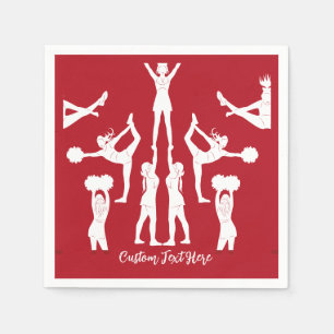 Cheerleading Red White Cheerleaders Personalized Napkins