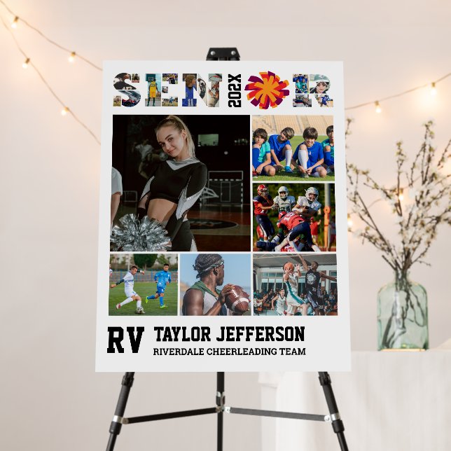 Cheerleading Senior Cheer Team Photo Collage Foam Board (In Situ (Stand))