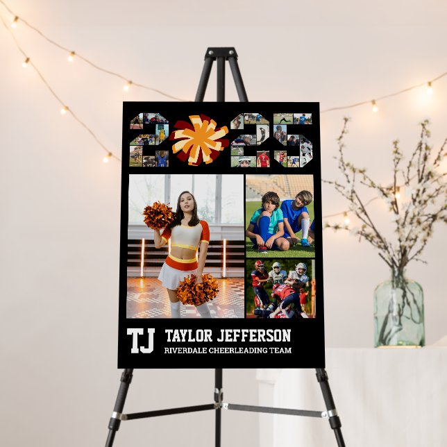 Cheerleading Senior Class of 2025 Photo Collage Foam Board (In Situ (Stand))