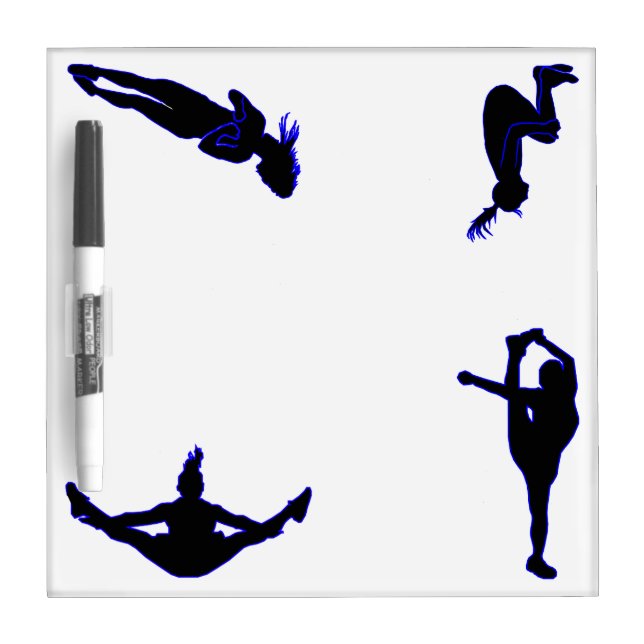 Cheerleading Silhouettes Dry Erase Board (Front)