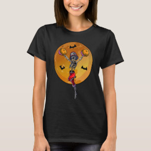 Cheerleading Skeleton Women Girls Pirate Cheer Hal T-Shirt