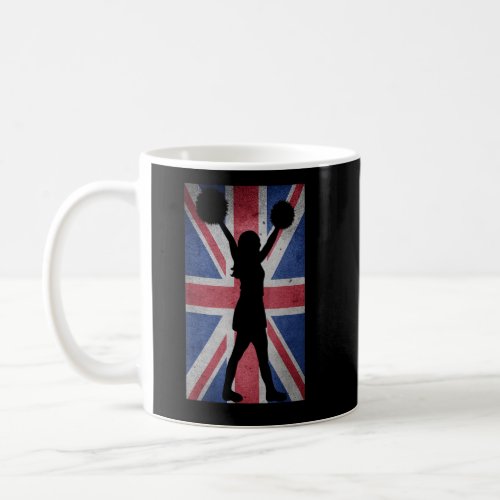 Cheerleading Squad Great Britain Flag Cheerleader  Coffee Mug